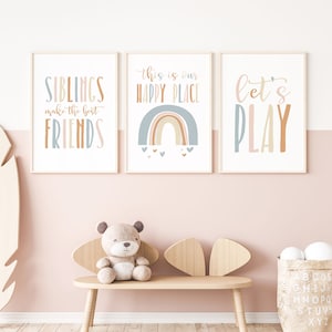 DIGITAL FILES, Set of 3 Playroom Prints, Playroom Wall Art, Playroom Wall Decor, Kids Playroom, Kids Wall Decor, Kids Room Decor, TASH