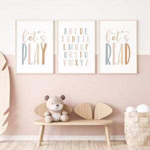 Playroom Prints Set: Kids Wall Art, Alphabet (Digital Files)