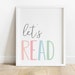 DIGITAL FILE, Let's Read Print, Let's Read Sign, Reading Corner Sign ...