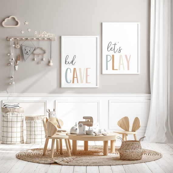 DIGITAL FILES Kid Cave Print Kid Cave Sign Let's Play | Etsy