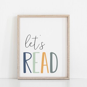 DIGITAL FILE, Let's Read Print, Let's Read Sign, Reading Corner Sign ...