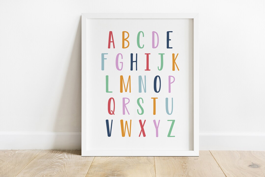 Alphabet Poster, ABC Wall Art, Alphabet Print, Nursery Decor, Kids Room ...