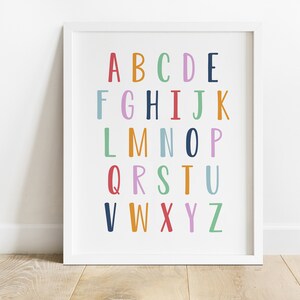 Alphabet Poster, ABC Wall Art, Alphabet Print, Nursery Decor, Kids Room Decor, Playroom Decor, Classroom Prints, Homeschool Printable, JULIA