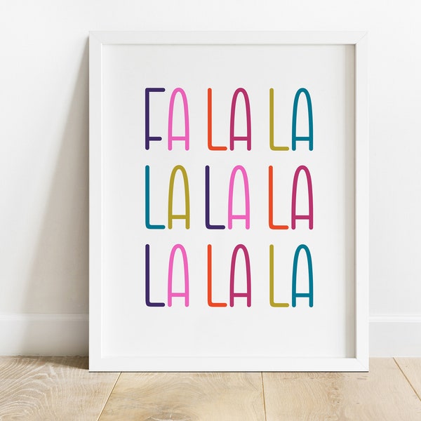 Fa La La La La Printable, Fa La La La La Sign, Christmas Printable, Christmas Decor, Holiday Decor, Holiday Printable, Christmas Wall Art