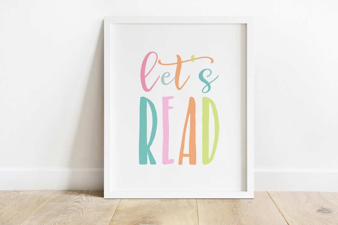 Let's Read Printable, Let's Read Sign, Reading Nook, Reading Corner ...