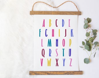 Alphabet Printable, Alphabet Poster, ABC Wall Art, Nursery Decor, Nursery Wall Art, Kids Room Decor, Playroom Decor, Classroom Prints, AVA