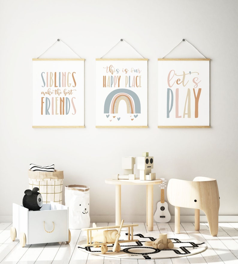 DIGITAL FILES Set of 3 Playroom Prints Playroom Wall Art Etsy