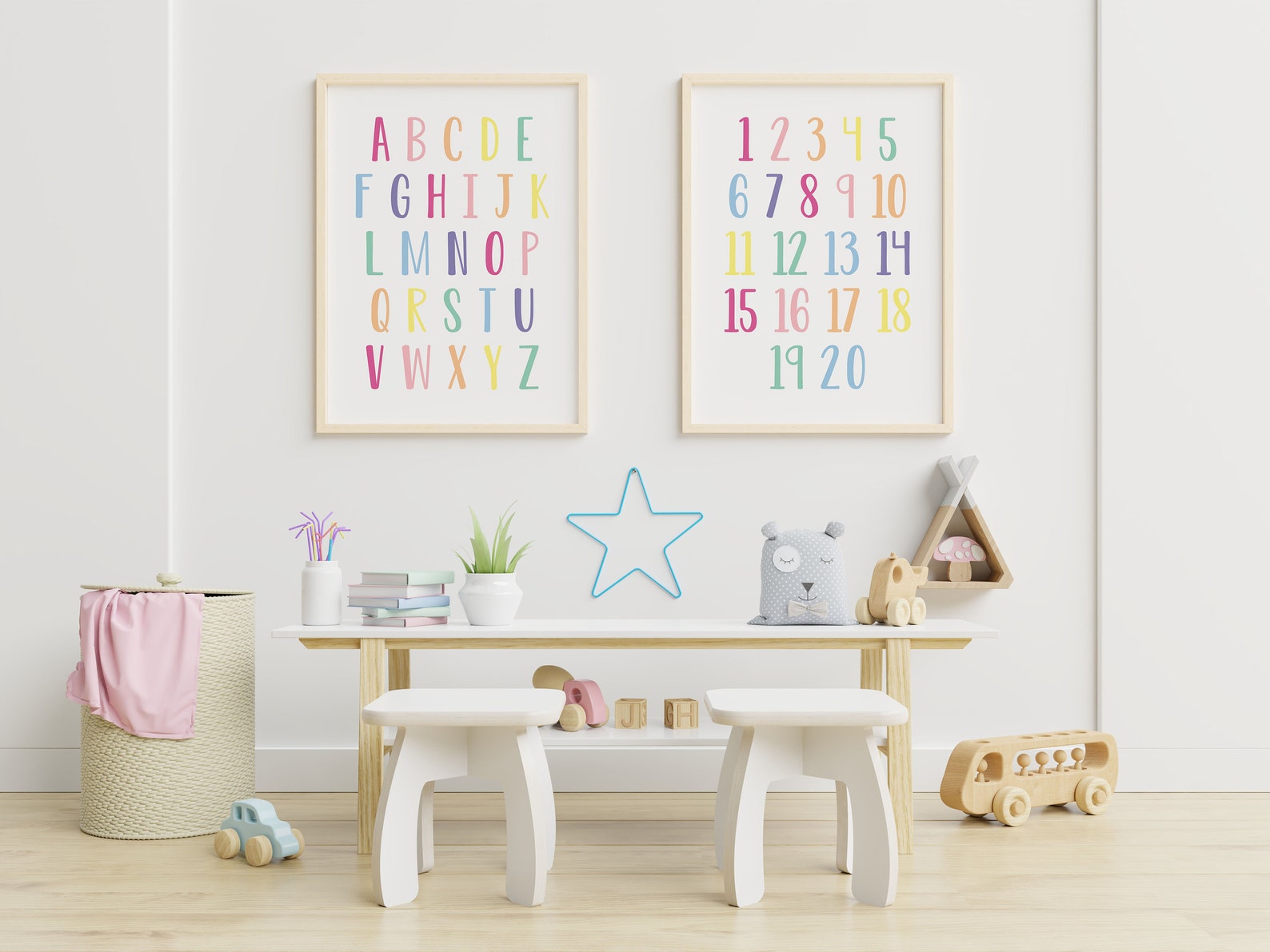 Alphabet Poster ABC Wall Art Alphabet Print Nursery Decor - Etsy
