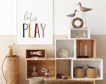 Let's Play Print: Colorful Playroom Wall Art (Digital File)