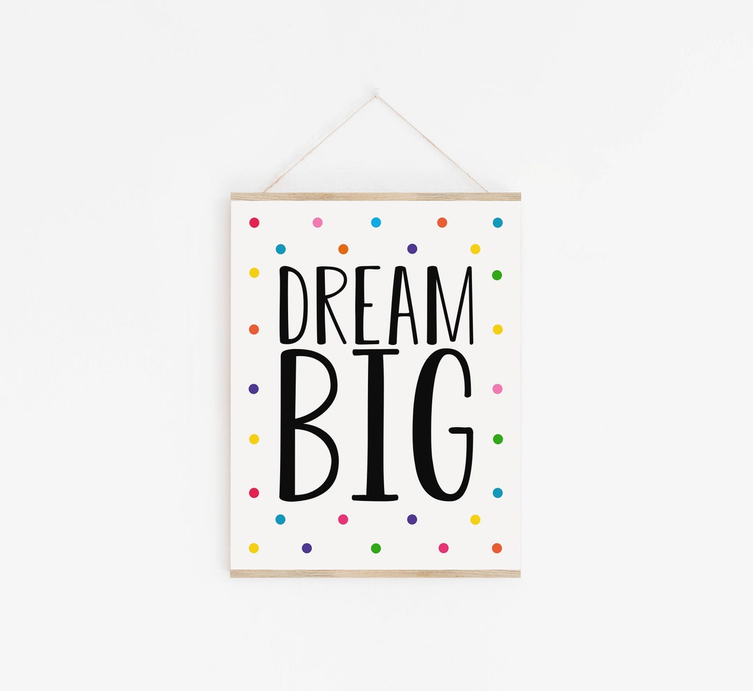 Dream Big Printable, Nursery Prints, Kid Decor, Toddler Room Prints ...