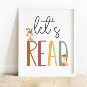 DIGITAL FILE, Let's Read Print, Let's Read Sign, Let's Read Wall Decor ...