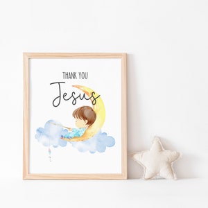 Thank You Jesus Printable, Christian Nursery Decor, Christian Nursery ...