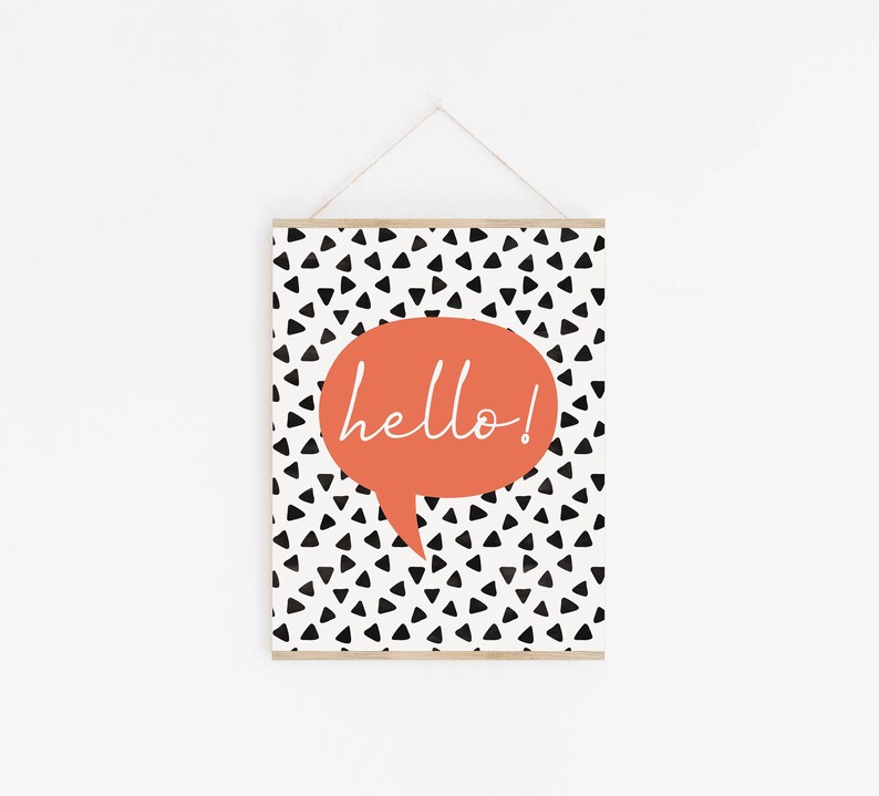 Hello Printable Hello Print Hello Sign Hello Speech Bubble | Etsy