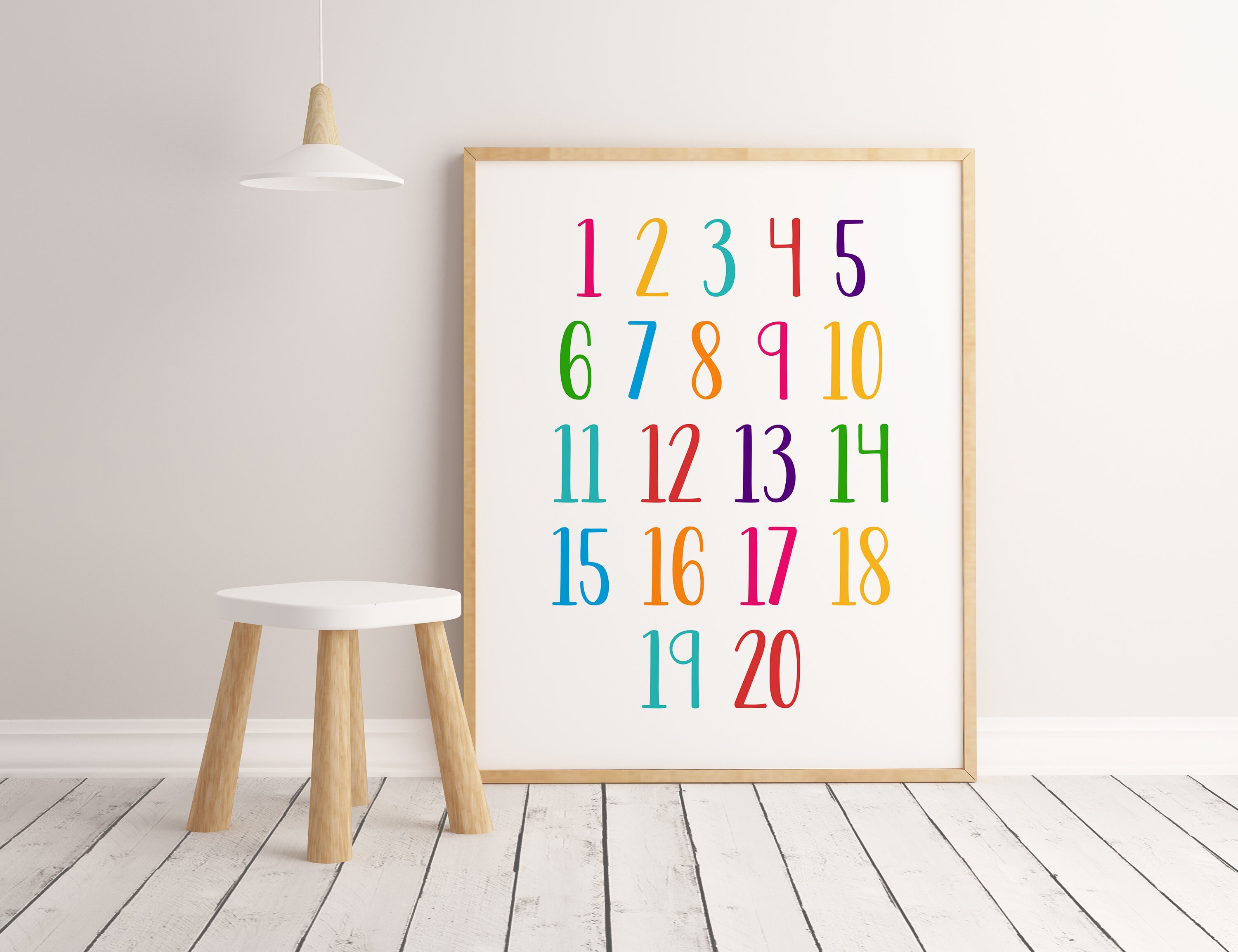 123 Poster, Number Poster, Number Wall Art, Nursery Wall Art, Kids Room Decor, Playroom Decor, Classroom Prints, Educational Poster