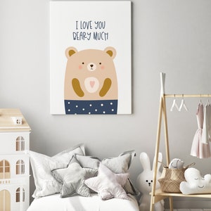 I Love You Beary Much Printable, I Love You Nursery Art, Bear Print ...
