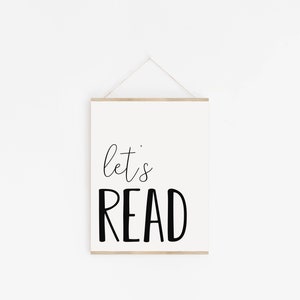 DIGITAL FILE, Let's Read Print, Let's Read Sign, Reading Corner Sign ...