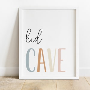 DIGITAL FILE, Kid Cave Print, Kid Cave Sign, Playroom Decor, Playroom ...