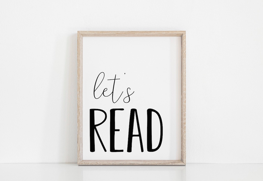 DIGITAL FILE, Let's Read Print, Let's Read Sign, Reading Corner Sign ...