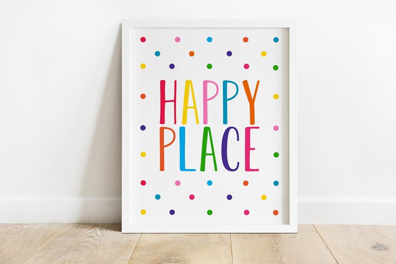 Happy Place Printable Playroom Wall Art Playroom Print | Etsy