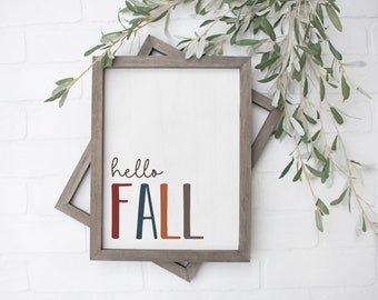 Hello Fall Printable, Hello Fall Sign, Hello Fall Wall Art, Fall Home Decor, Autumn Home Decor, Entryway Decor, DIY, Digital Download