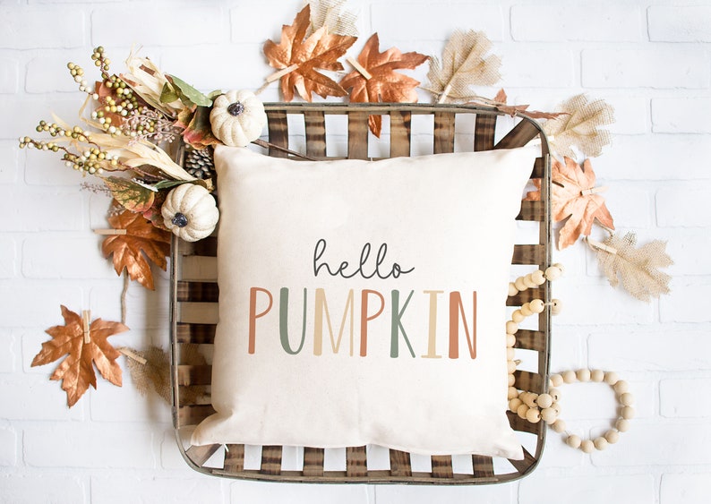 Hello Pumpkin Printable, Hello Pumpkin Sign, Hello Pumpkin Print, Fall Home Decor, Autumn Home Decor, DIY Wall Art, Digital Download image 2