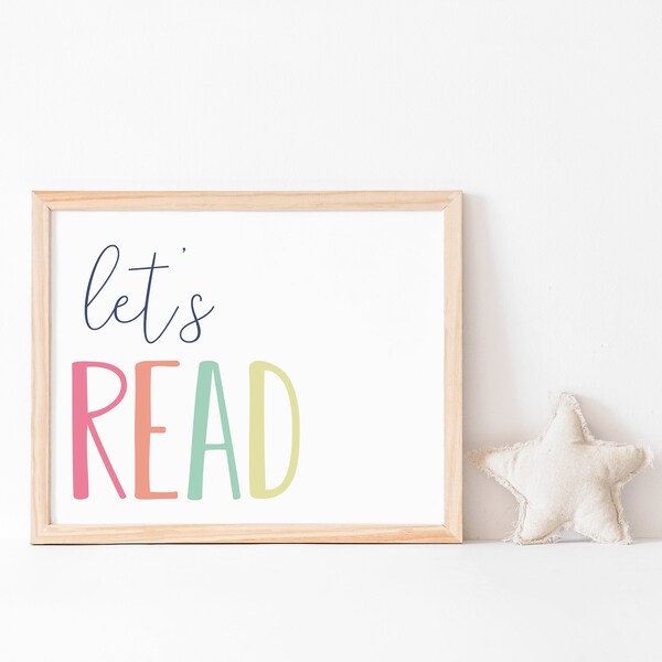 Lets Read Sign - Etsy