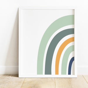 DIGITAL FILE, Rainbow Printable, Half Rainbow Print, Nursery Decor, Kids Room Decor, Kids Wall Art, Playroom Wall Art, Playroom Decor, DEEP