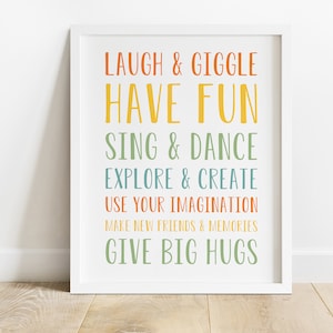DIGITAL FILE, Playroom Rules, Playroom Wall Art, Playroom Wall Decor, Playroom Poster, Kids Room Decor, Kids Poster, Nursery Decor, OLIVER