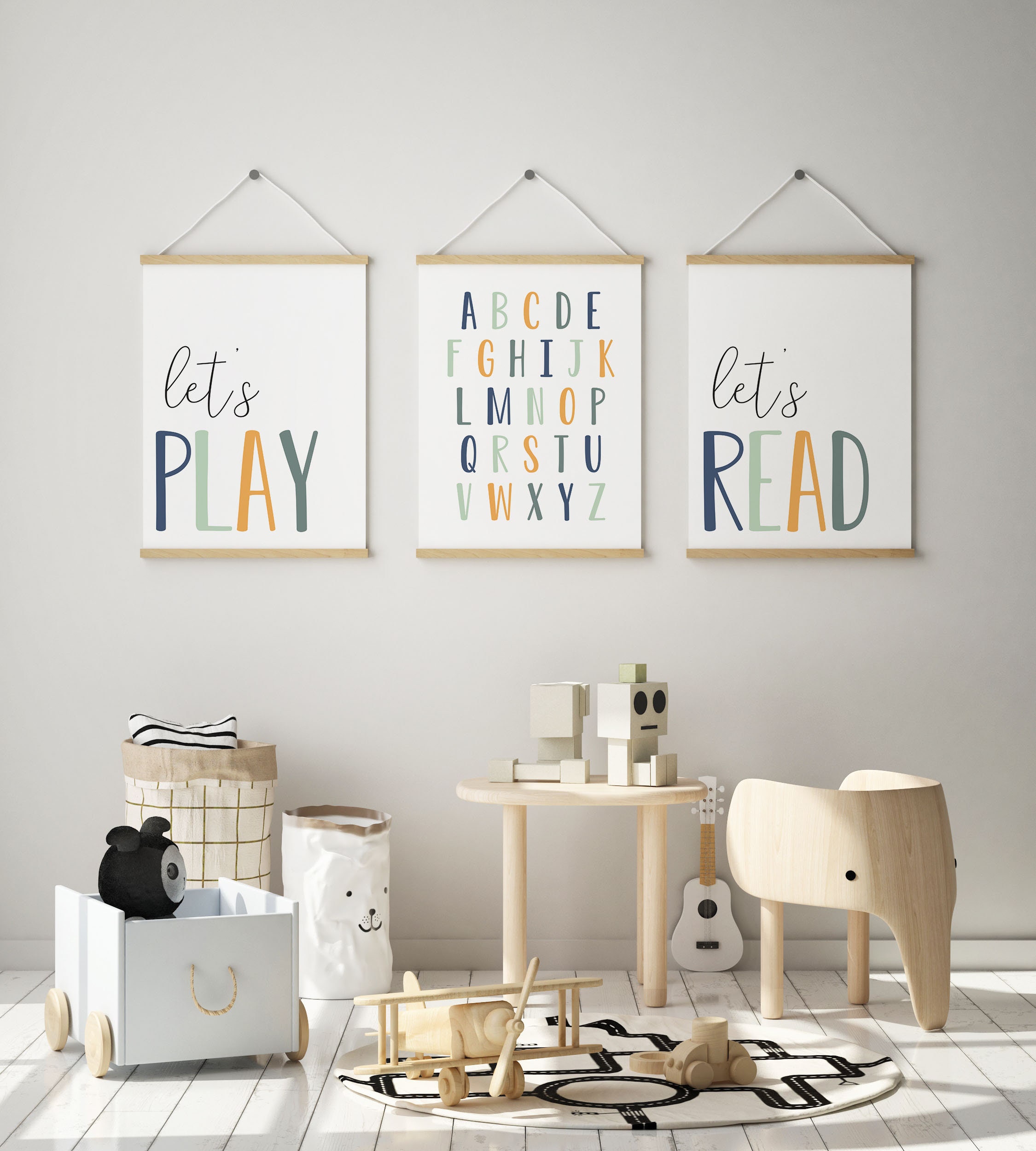 DIGITAL FILES Set of 3 Playroom Prints Kids Room Decor Etsy