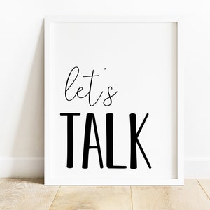DIGITAL FILE, Let's Talk, Speech Therapy Poster, Speech Therapy Room Decor, SLP Quotes, Classroom Poster, Classroom Wall Art, Kids Poster