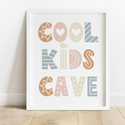 DIGITAL FILE Kid Cave Print Kid Cave Sign Playroom Decor - Etsy