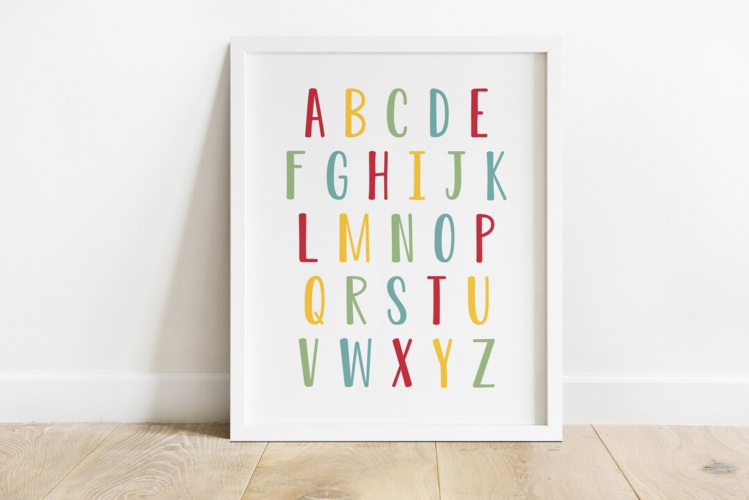 DIGITAL FILE, Alphabet Poster for Kids, Alphabet Printable Art ...