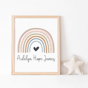 DIGITAL FILE, Rainbow Name Wall Art, Rainbow Wall Art, Personalized Wall Art, Nursery Name Sign, Nursery Wall Art, Kids Room Decor, TASH