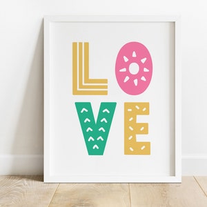 DIGITAL FILE, Love Print Wall Art, Love Printable, Nursery Print, Nursery Wall Decor, Nursery Wall Art, Girls Room Decor, KELLY
