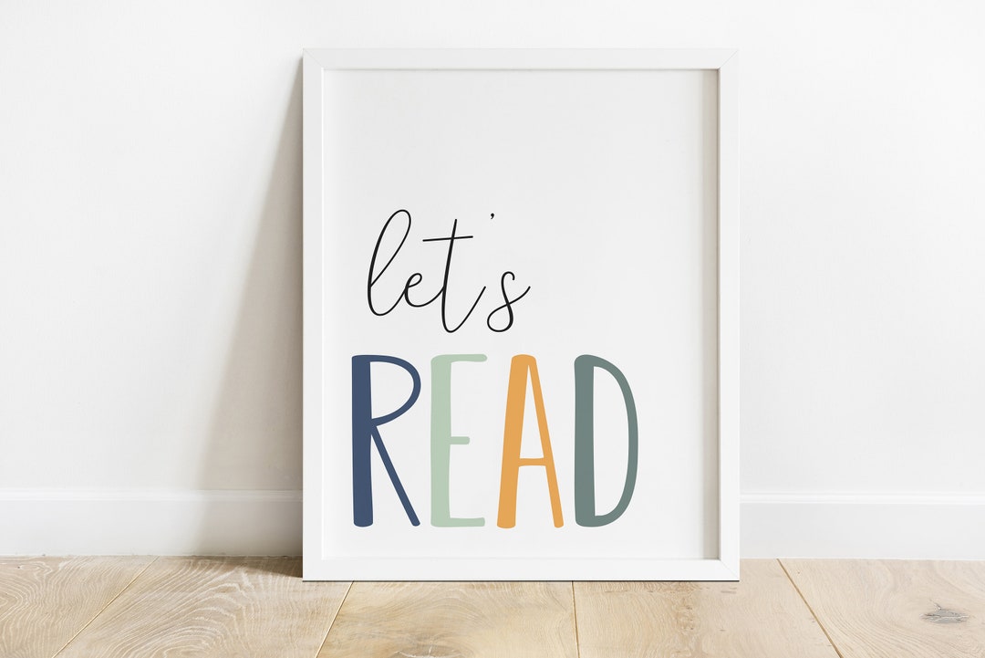 DIGITAL FILE, Let's Read Print, Let's Read Sign, Reading Corner Sign ...
