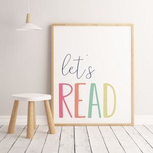 Let's Read Printable, Reading Sign, Classroom Printable, Homeschool ...