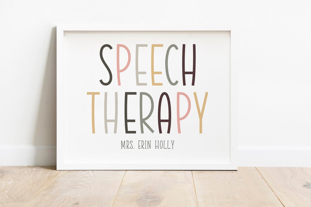 DIGITAL FILE, Personalized Speech Therapy Sign, Speech Therapy Print ...