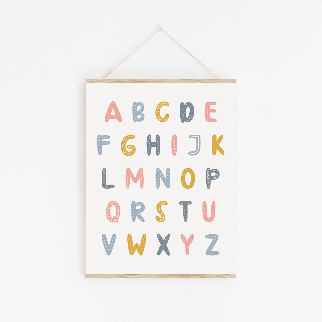 ABC Printable, ABC Wall Art, Alphabet Poster, Nursery Decor, Nursery ...