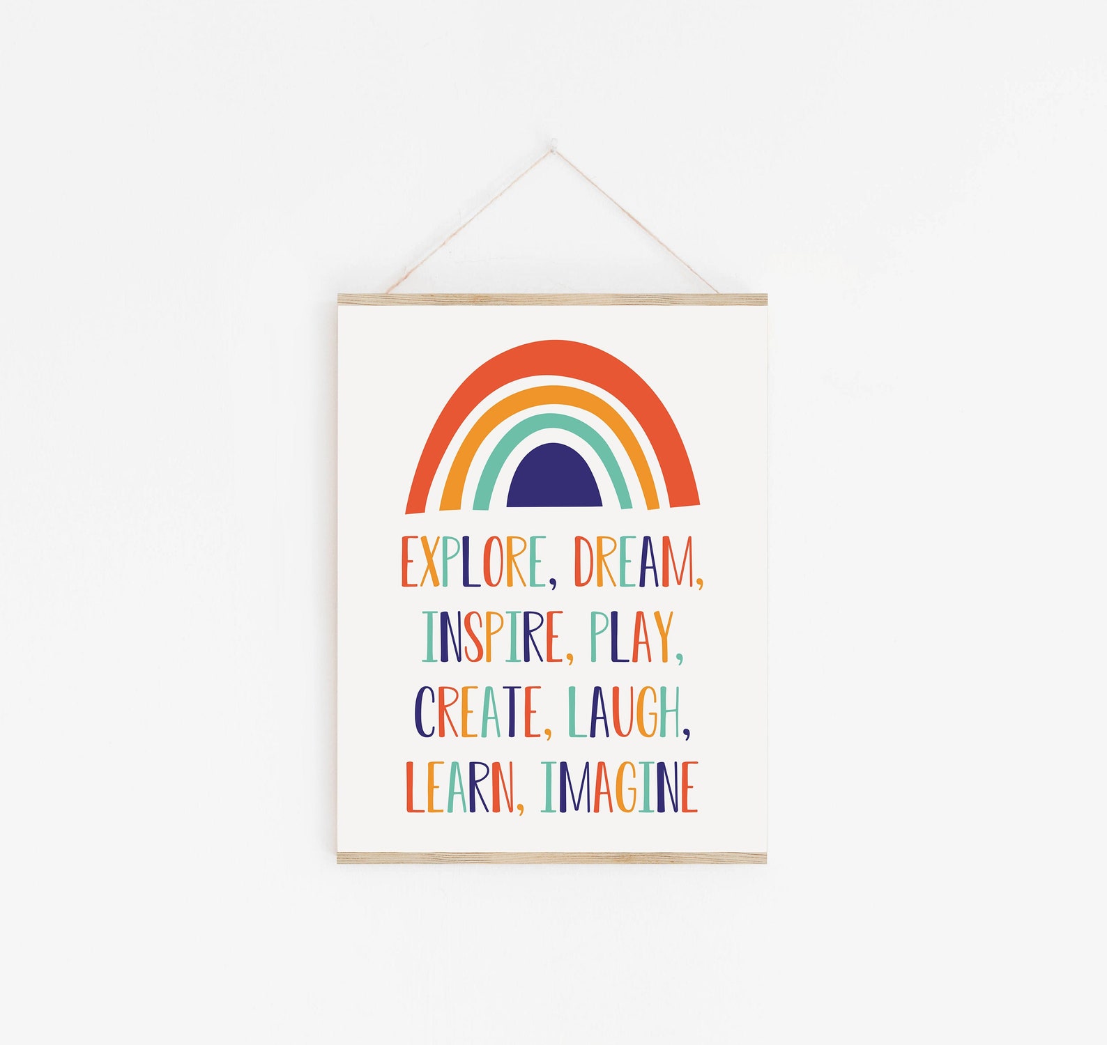 Rainbow Wall Art Printable Rainbow Wall Art Modern Toddler Etsy