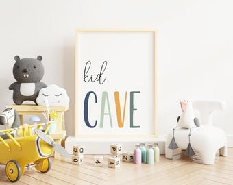 Kid Cave Printable | Playroom Wall Art | Boys Room Decor | Instant Download