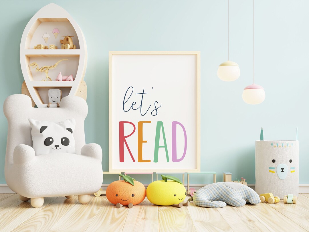 DIGITAL FILE, Let's Read Print, Let's Read Sign, Reading Corner Sign ...