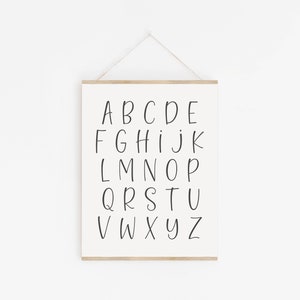 Alphabet Poster, ABC Wall Art, Alphabet Print, Nursery Decor, Nursery Wall Art, Kids Room Decor, Playroom Decor, Classroom Prints