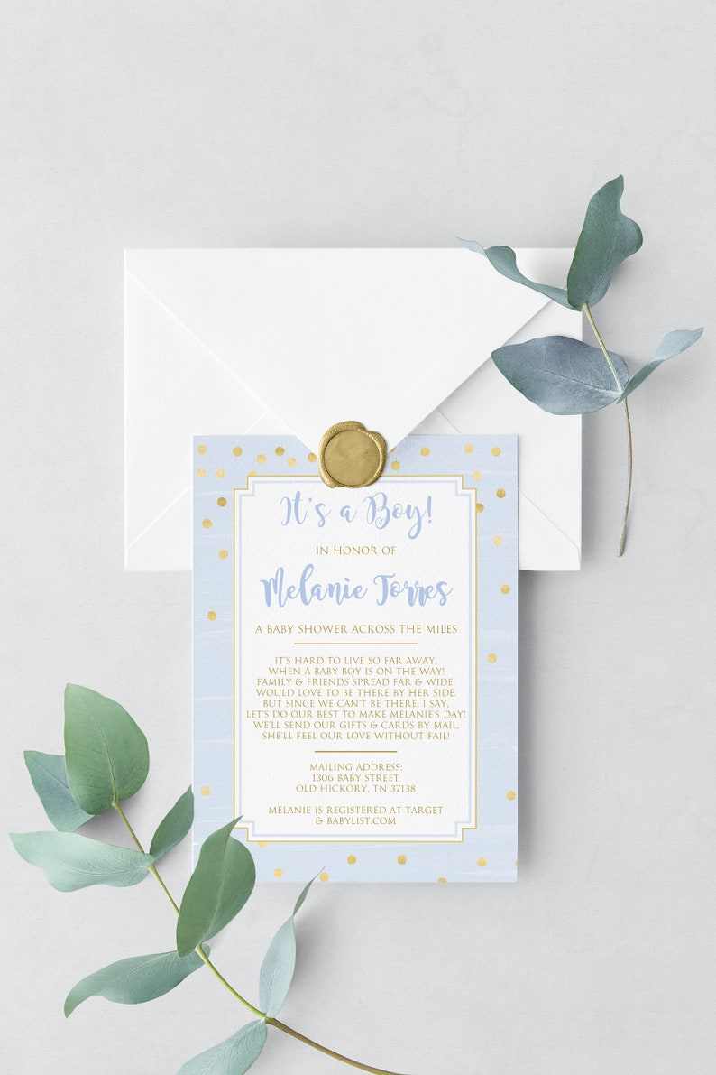 long distance baby shower invitations