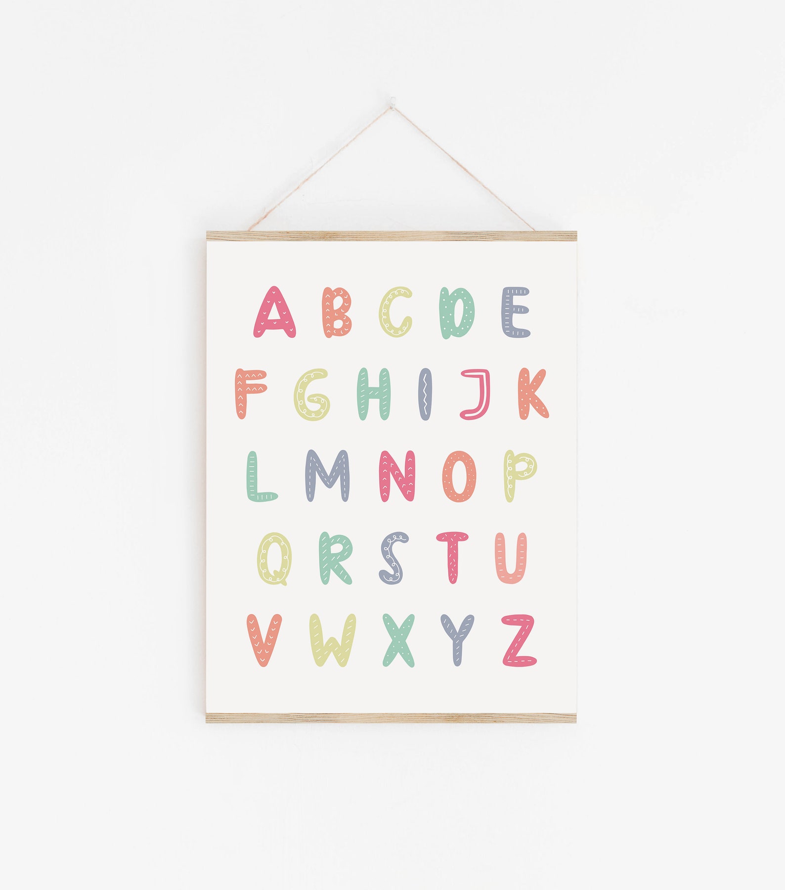 Alphabet Poster ABC Wall Art Alphabet Print Nursery Decor - Etsy