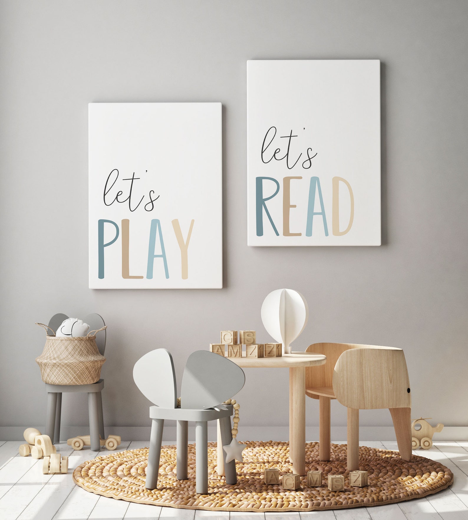 Set of 2 Prints Download Playroom Prints Kids Room Decor Etsy
