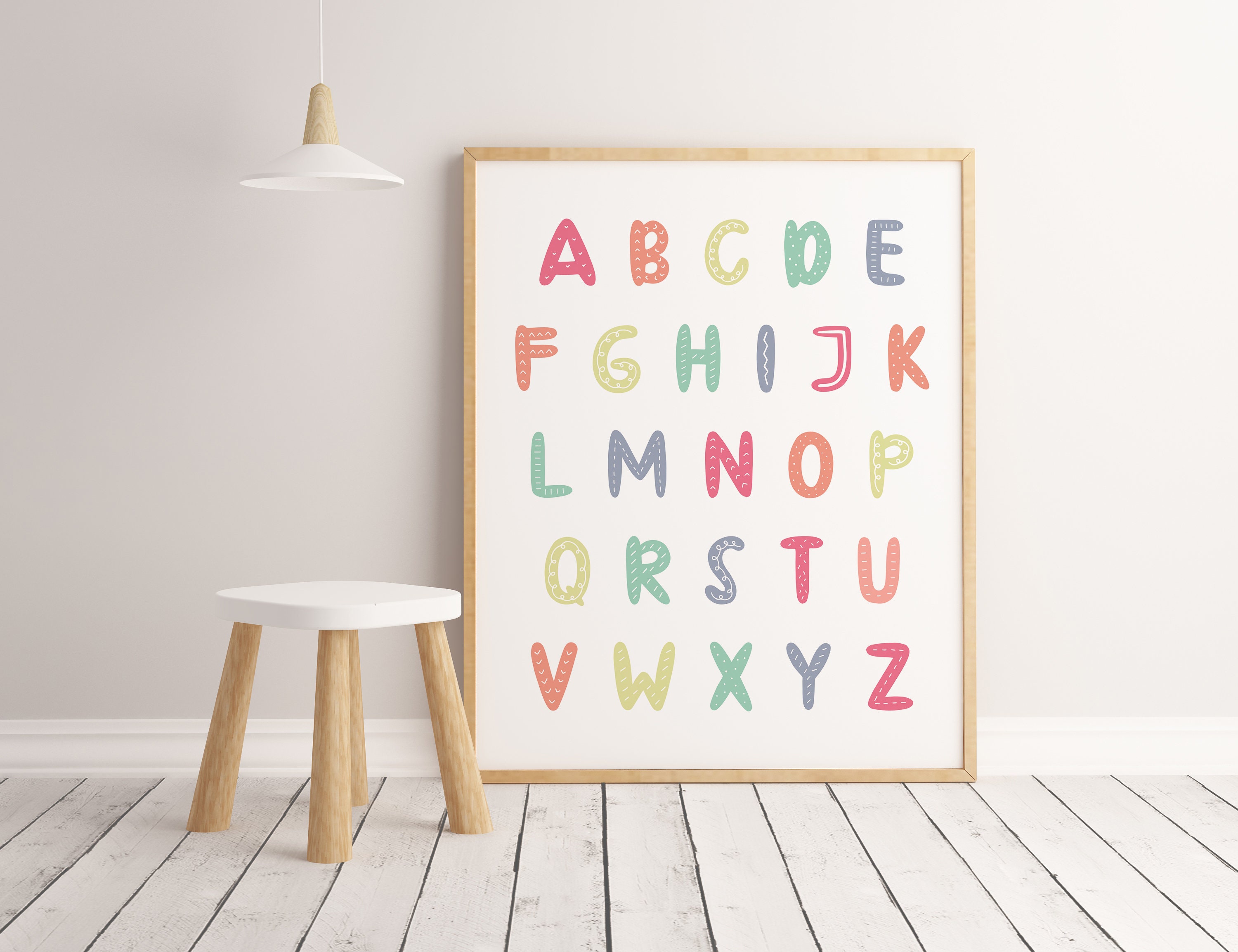 Alphabet Poster ABC Wall Art Alphabet Print Nursery Decor | Etsy
