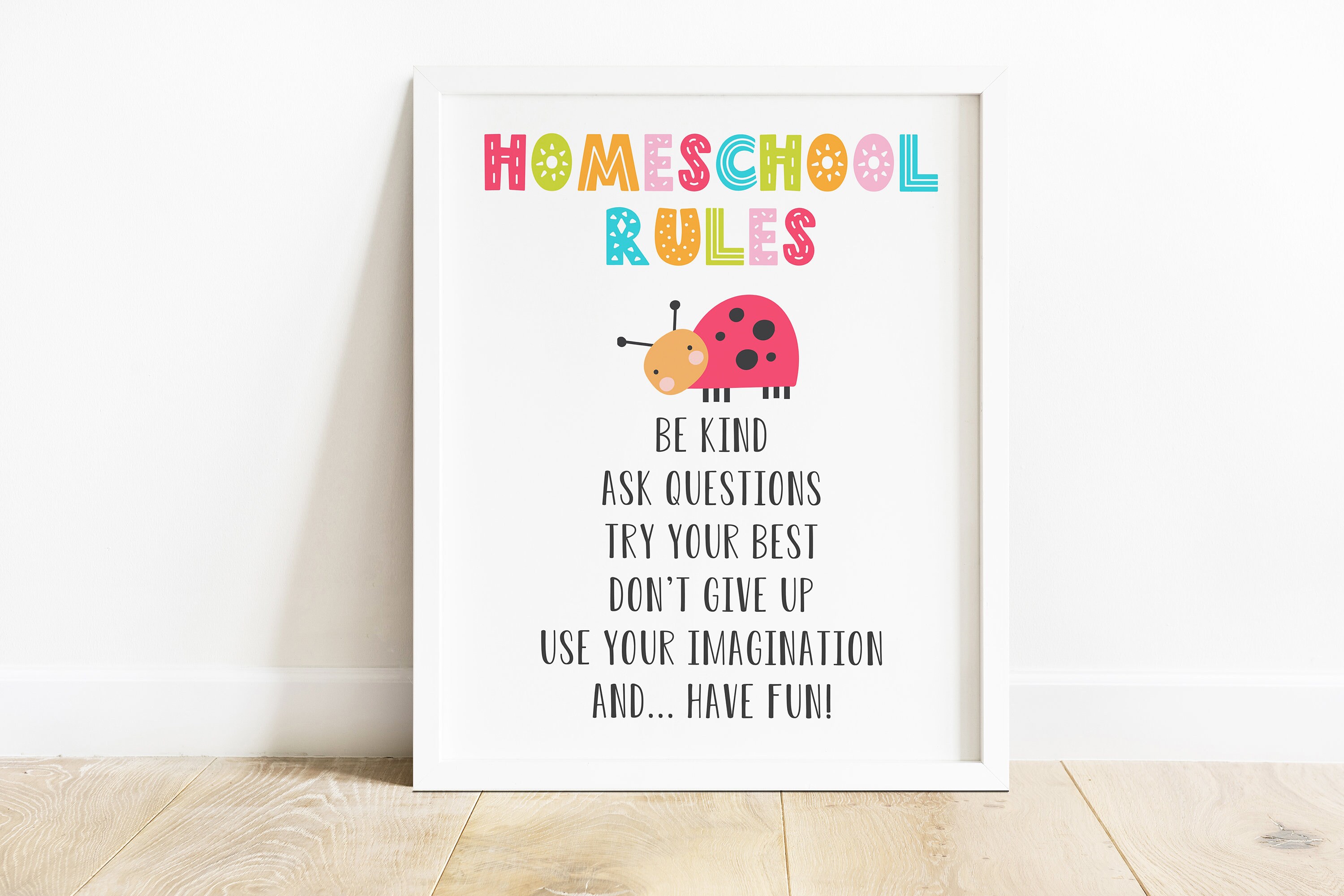 DIGITAL FILE Homeschool Rules Printable Wall Art Homeschool | Etsy