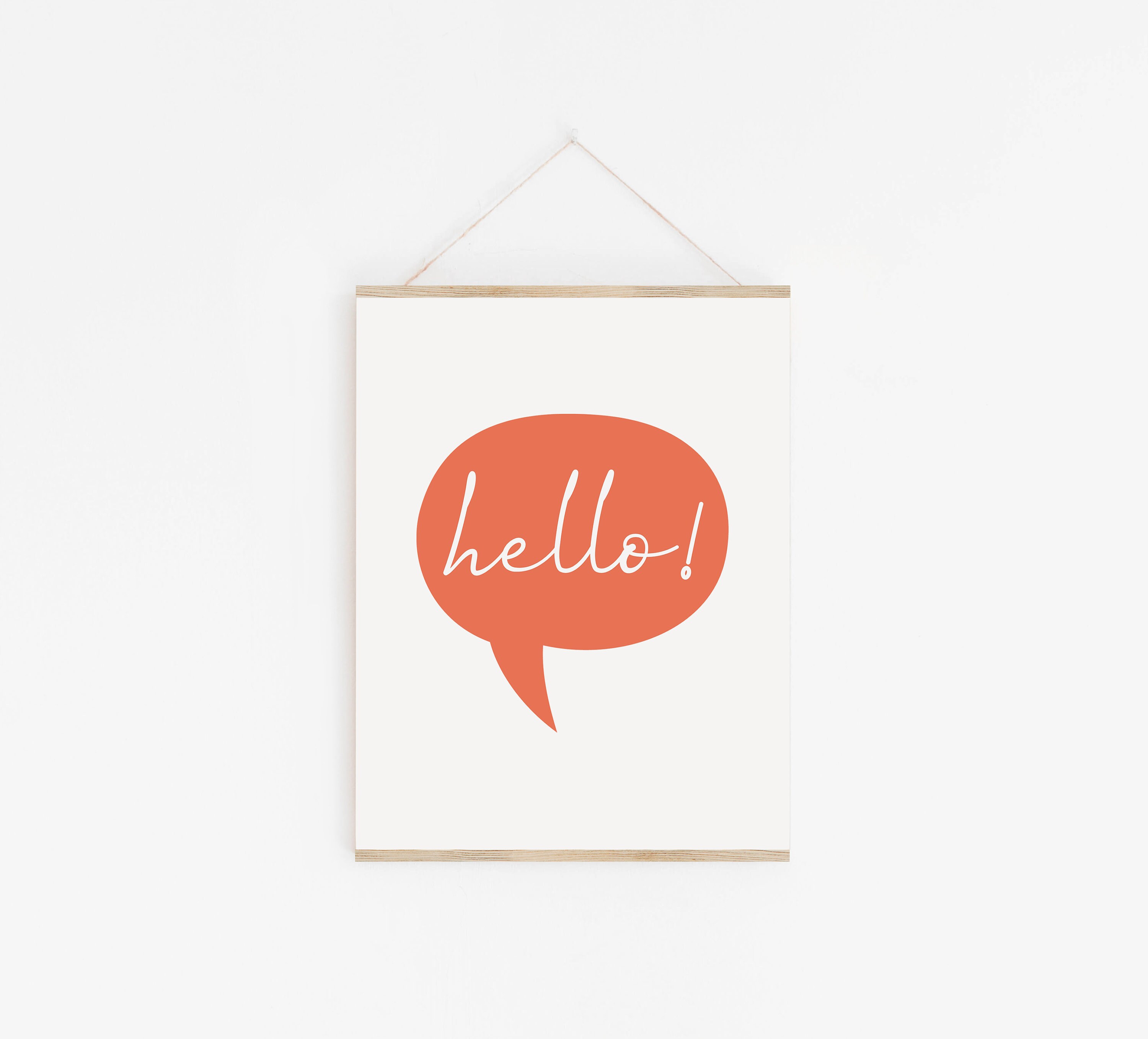 Hello Printable Hello Print Hello Sign Hello Speech Bubble | Etsy