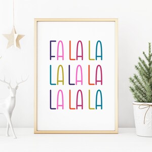 Fa La La La La Printable, Fa La La La La Sign, Christmas Printable ...