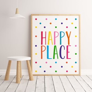 Happy Place Printable, Playroom Wall Art, Playroom Print, Toddler Wall ...